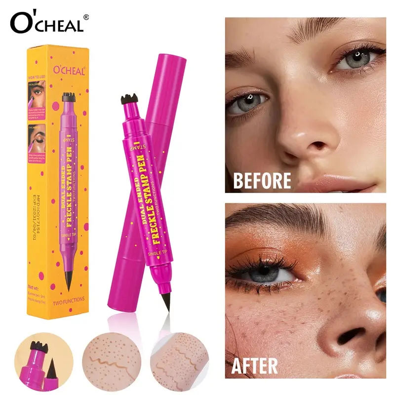 O'CHEAL 2 in 1 Dual Head Long Lasting Liquid Bronzer Waterproof Freckles Pen Quick Dry Cosmetic