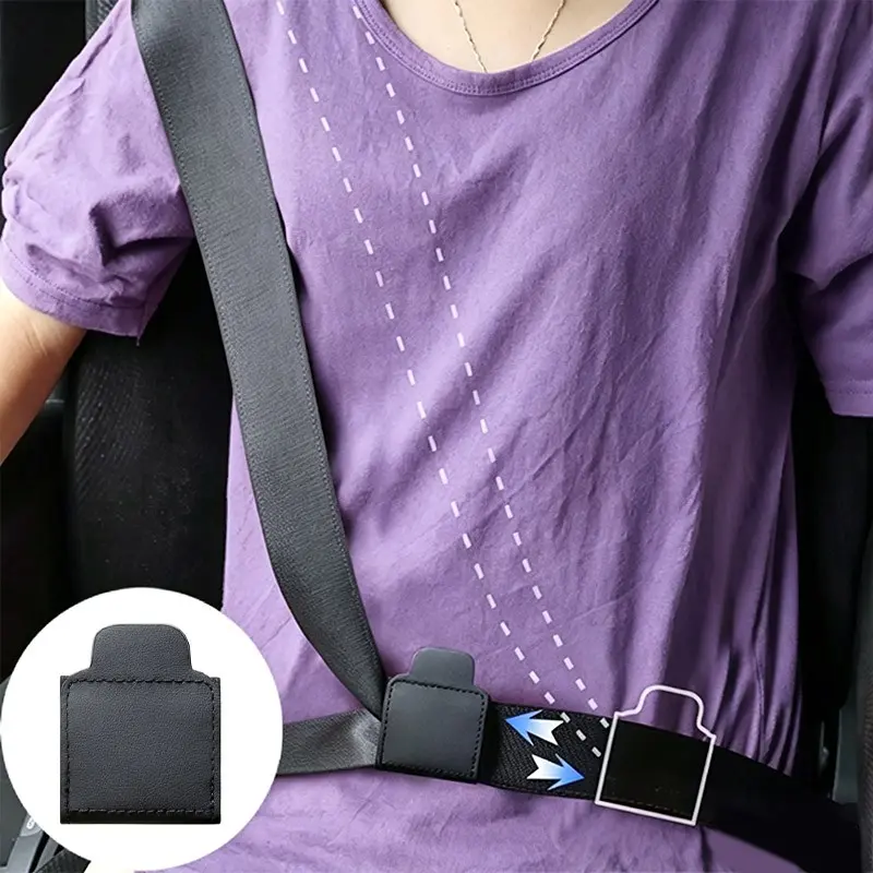 Soft PU Leather Seatbelt Buckle, Universal Car Safety Belt Adjuster, Practical Interior Accessory, Vehicle Security Clip