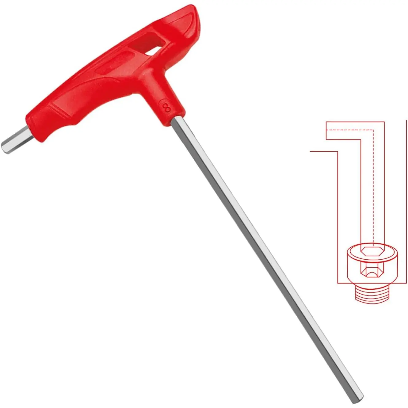 2.5mm t handle allen wrench set Metric,CR-V heavy duty hex key set with long arm