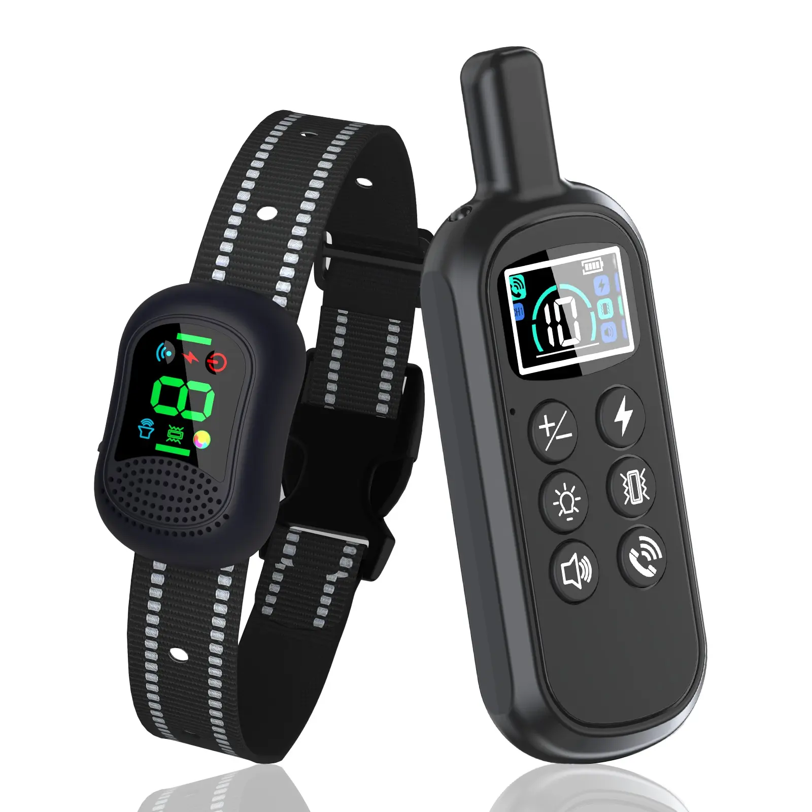 4900FT Long Range Pet Collar, 4 Soft Reminder Modes, Distant Voice Call & Night LED Light, IP67 Waterproof Rechargeable, Adjustable for Dogs 10-120 lbs