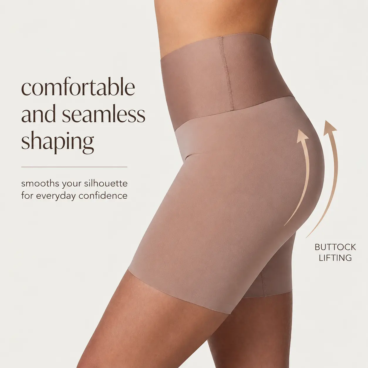 HeyComfy Women's High‑Waisted Seamless Shapewear Shorts, Tummy Control, Butt Lifting & Thigh Slimming, Laser‑Cut Smooth Leg Opening, Everyday Wear Boy Shorts