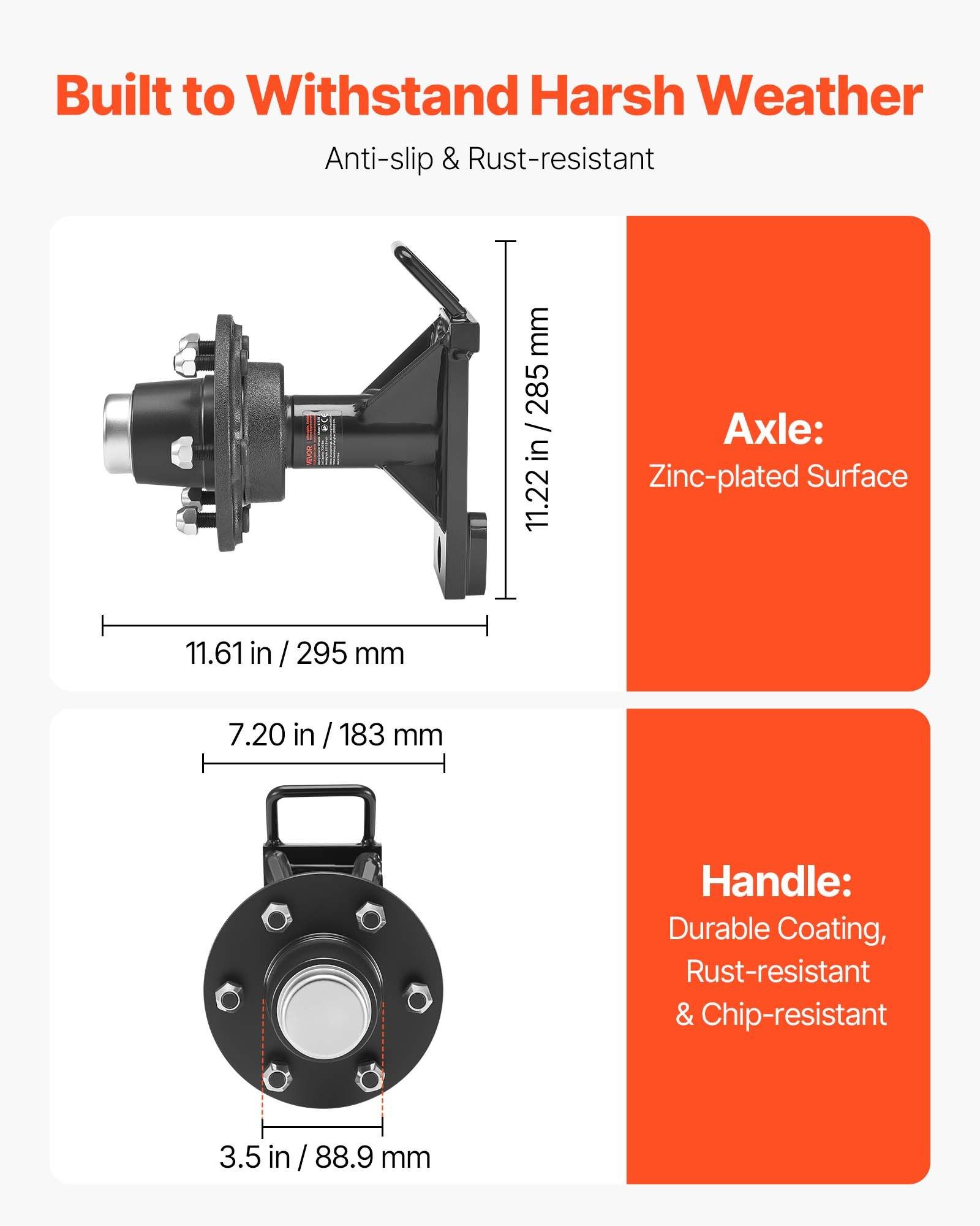 VEVOR Shipping Container Wheels 6-Lug Wheels Kit, Heavy Duty Shipping Container Axle with Ratchet Tie Down-Moves 20 ft - 40 ft, Secure Transport for Dock, Warehouse, Construction Site, Black
