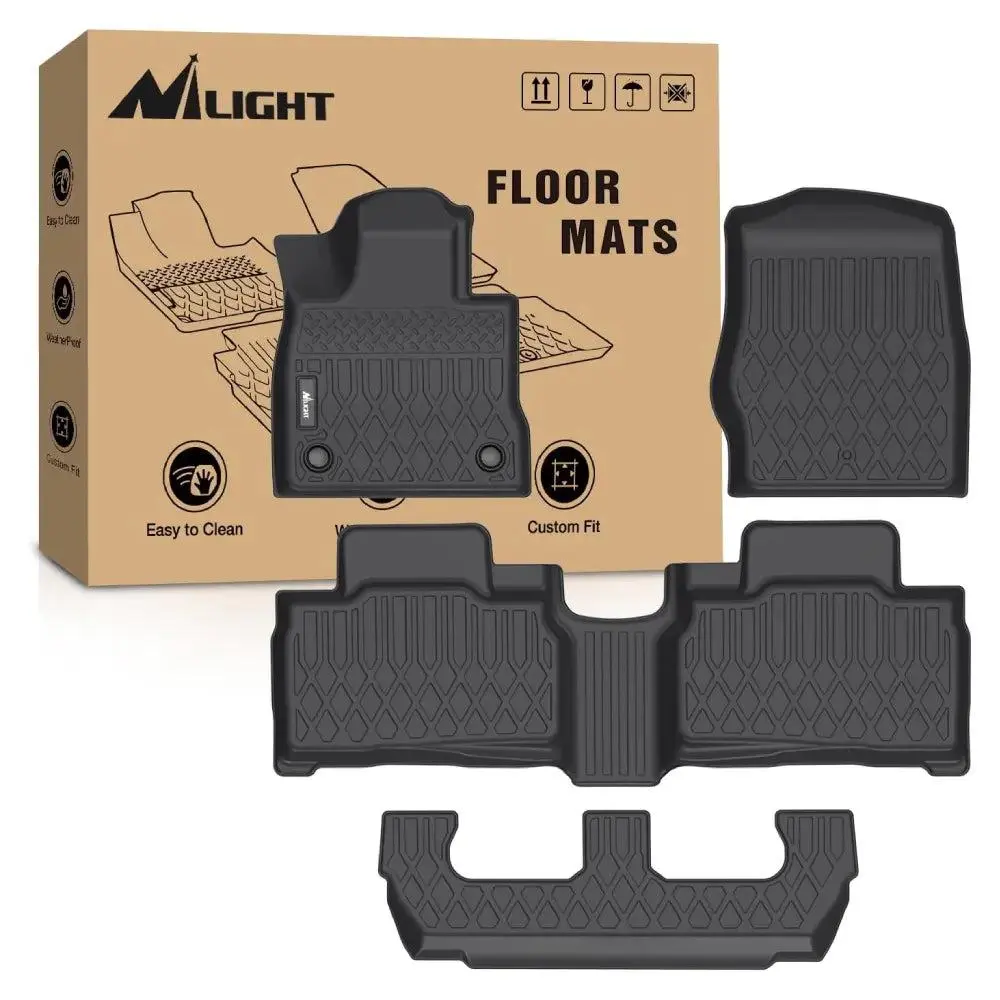 Nilight TPE Floor Mats for 2020-2025 Ford Explorer 7-Seat Models, All-Weather Car Floor Mat Accessories, Mat Floor Mats