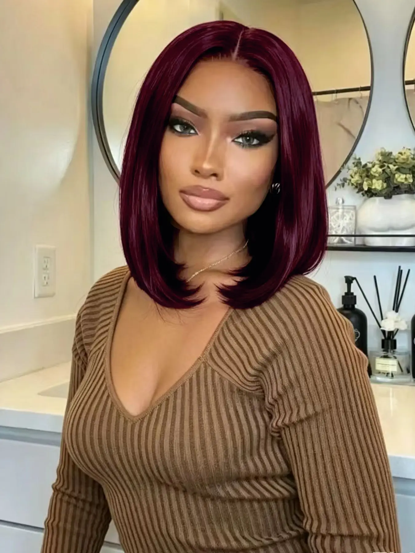 99j Fashion 10inch Bob Hair Synthetic Fiber Wig Heat Resistant Beginner Friendly Glueless Bob Wig Natural Looking No Glue Easy To Wear Machine Made Synthetic Hair Wig For Women Daily Life Cosplay Party