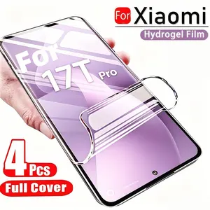4pcs For Xiaomi 17t Pro 17t HD Water Gel Screen Protector, Fingerprint Compatible, Anti-Scratch, Anti-Fingerprint, Full Coverage