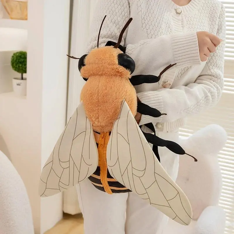 New Bumblebee And Ladybug Plush Backpack Cute Insect Stuffed Animal School Bag Boys Girl Kid Unique Design Holiday Birthday Gift