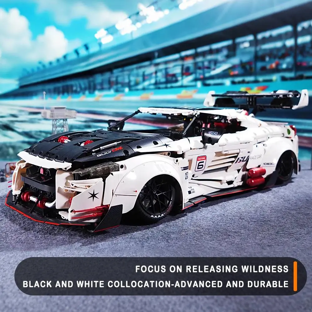 GULY Technical Low-lying Sports Car Building Blocks 1:8 Scale Assembly Bricks Kit Realistic Racing Vehicle Model Stylish Room Decor Toy Ideal Christmas Gift For Model Collectors