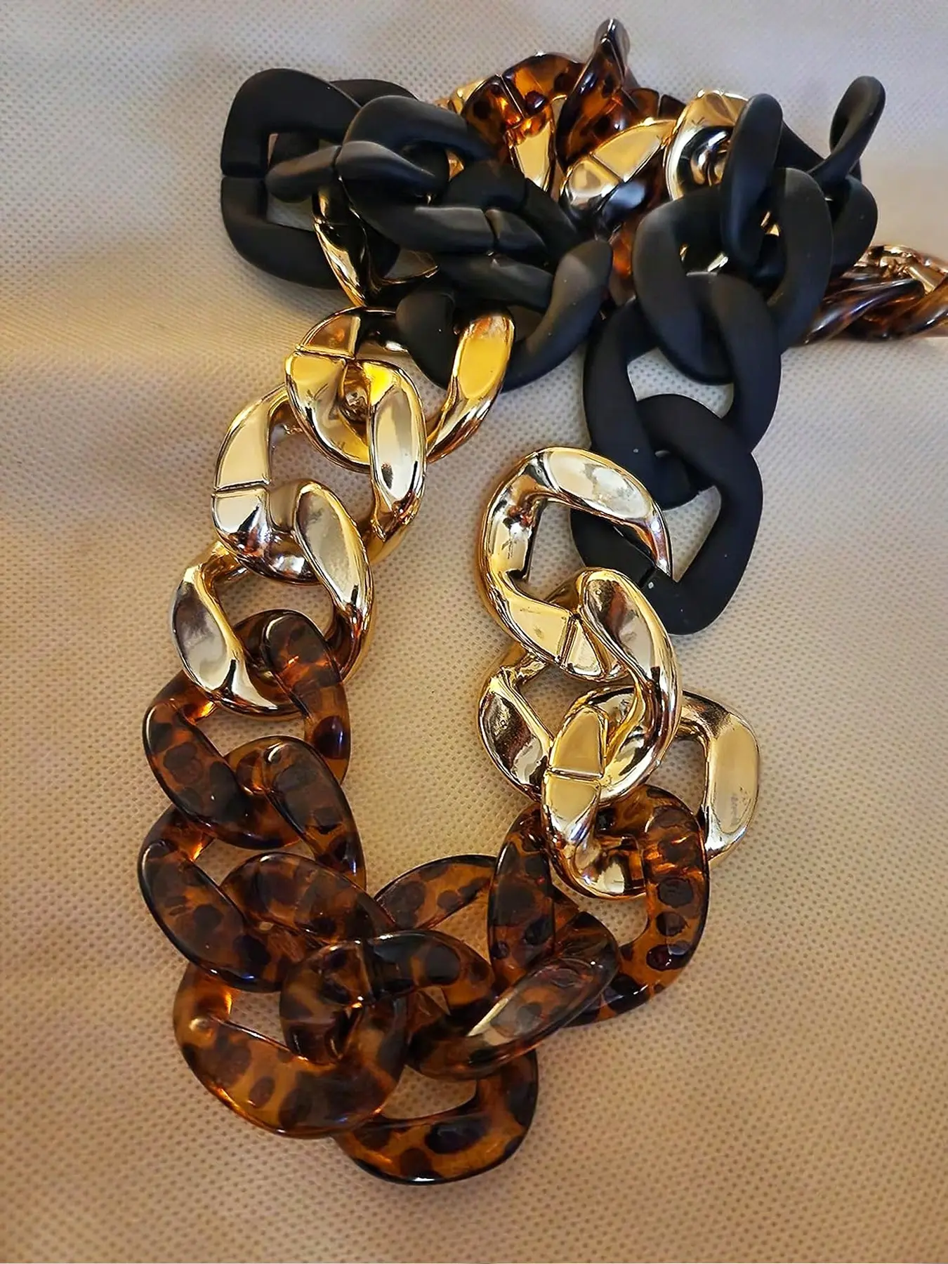 Acrylic Luxury Handbag Strap, Large Flat Chain Strap for DIY Crafts, Detachable Bag Accessory, Purse Clutch Handle Acrylic Bag Chain Strap, Underarm Bag Extension Chain, Decorative Chain, Purse Extender Chain