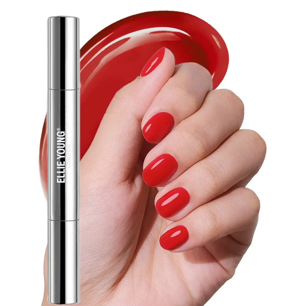 [ Rouge Affair ] ELLIE YOUNG One-Step Gel Polish Pen, No Base or Top Coat Needed, UV/LED Gel Polish, Salon-Quality Nails at Home, Pocket Salon, Gel Shine Finish, Nail Polish