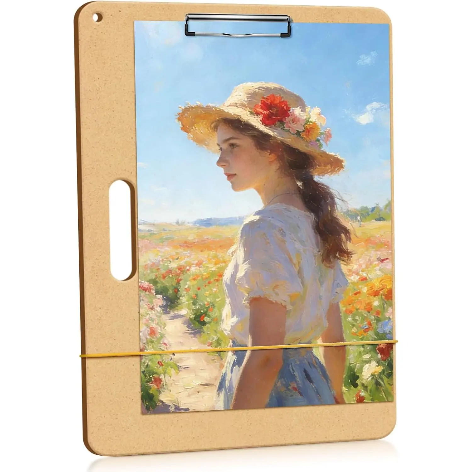 11.8x17.7 Sketch Drawing Board, Art Board with Sturdy Clip and Rubber Bands, Portable Artist Clipboard Easel for Classroom, Drafting and Studio Drawing
