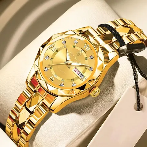 Women's Elegant Fashion Round Dial Analog Quartz Waterproof Watch, Quartz Watches, Fashion Wristwatches for Party, Daily Clothing Decor, Trendy All-match & Exquisite Watch for Birthday Gift, Quartz Wristwatch