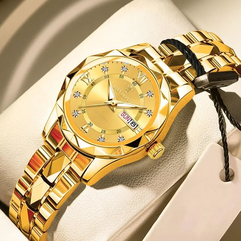 Women's Elegant Fashion Round Dial Analog Quartz Waterproof Watch, Quartz Watches, Fashion Wristwatches for Party, Daily Clothing Decor, Trendy All-match & Exquisite Watch for Birthday Gift, Quartz Wristwatch