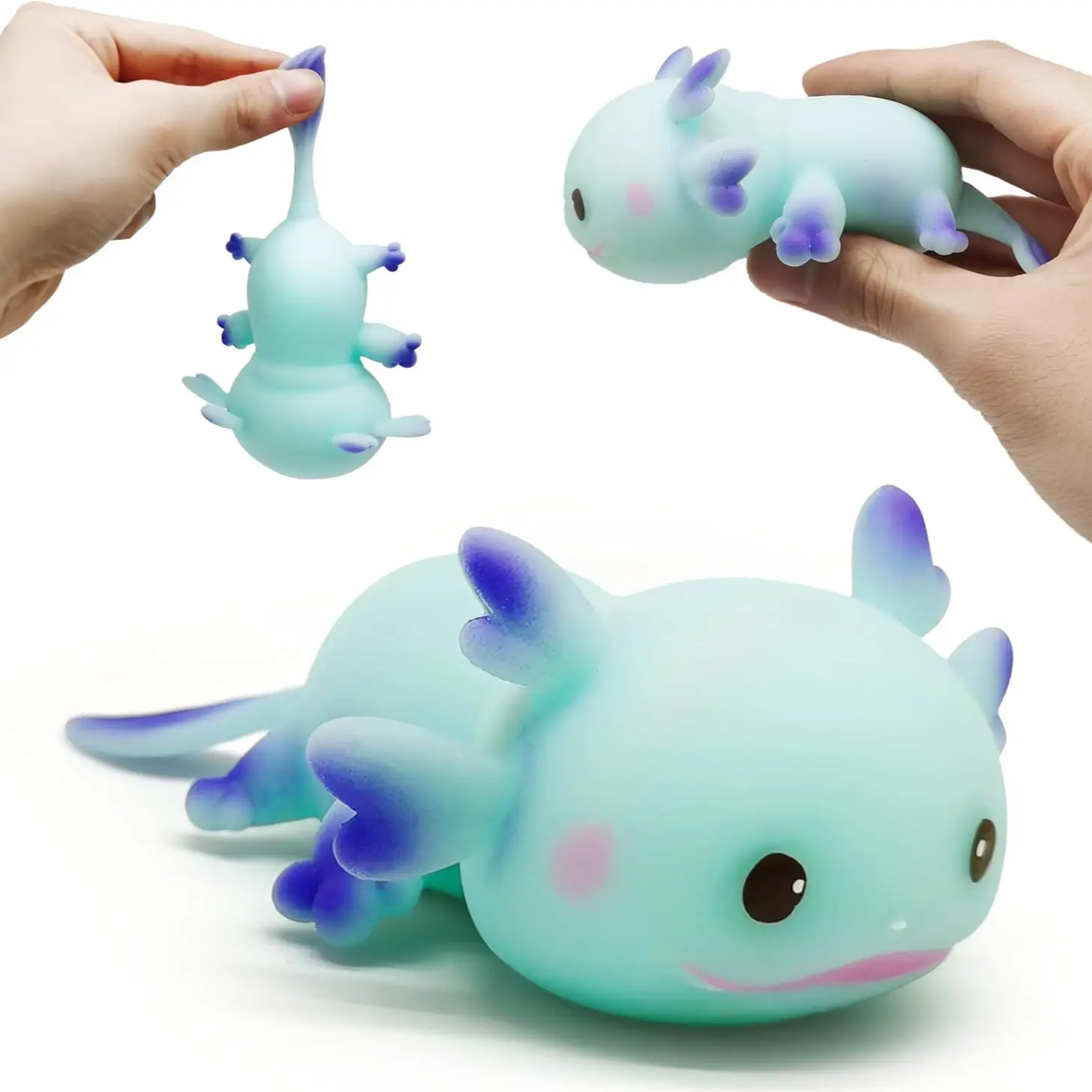Axolotl Squishy Toys Stress Balls for Adults, Blue Salamander Squishy Dough Ball, Sensory Fidget Balls, Stress Relief Toy, Party Favors, Easter Basket Stuffers