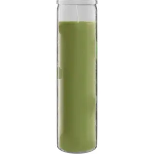 2x8 inch Green Devotional Scented Candles in Glass Jar - Sage - 1 count - 90 Hours - Prayer Candle - Tall Pillar Candles for Religious, Memorials, Party Decor