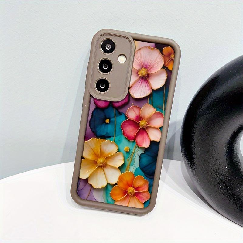 Phone Case - Full Screen Multi-Color Flowers Brown High Bamboo Anti-Fall Shock-Absorbing Protective Phone Case for Samsung Galaxy S26 S25 S24 S23 S22 S21 Fe Plus Ultra A13 A14 A15 A16 A17 A33 A34 A35 A36 A52 A53 A54 Note20