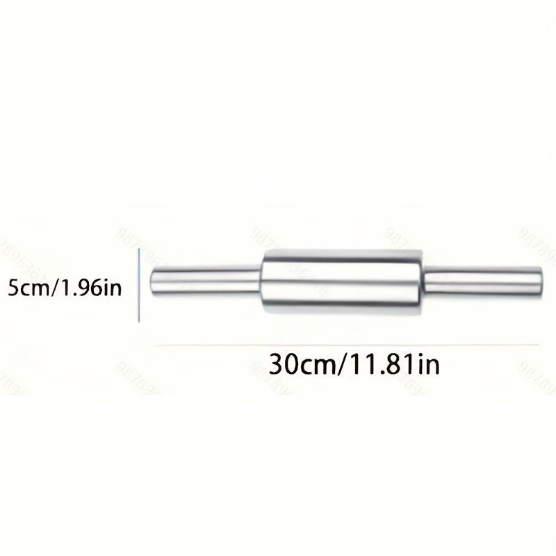 SHAON Stainless steel rolling pin with anti slip handle - professional dough roller - durable manual noodle press | suitable for pizza, cookies, pastries, pasta | easy to clean household baking artifact, Christmas and Halloween gifts