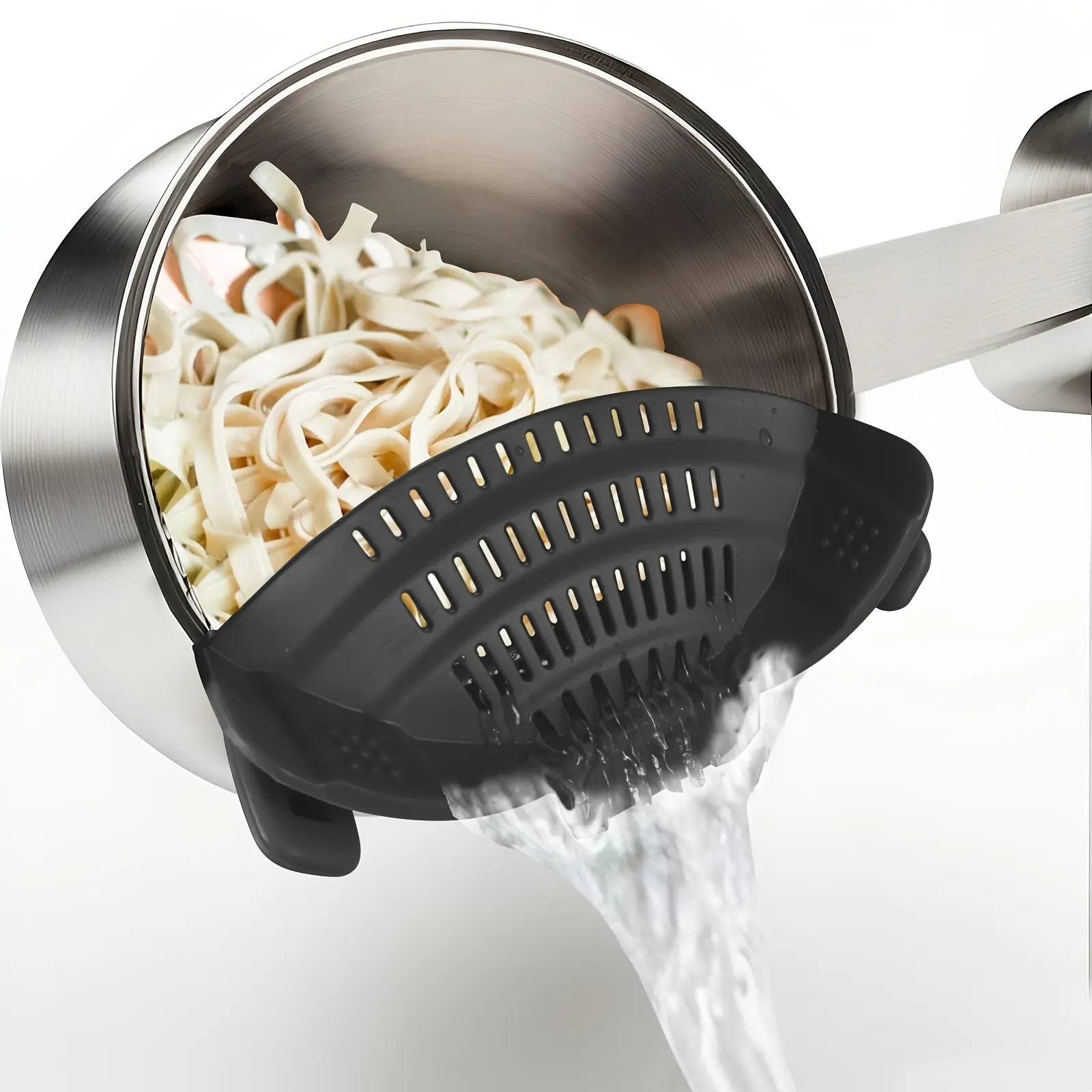 Single Clip-on Colander, Suitable for Various Cookware, Pasta Strainer, Ideal for Meat, Vegetables, and Fruits, Kitchen Drainer