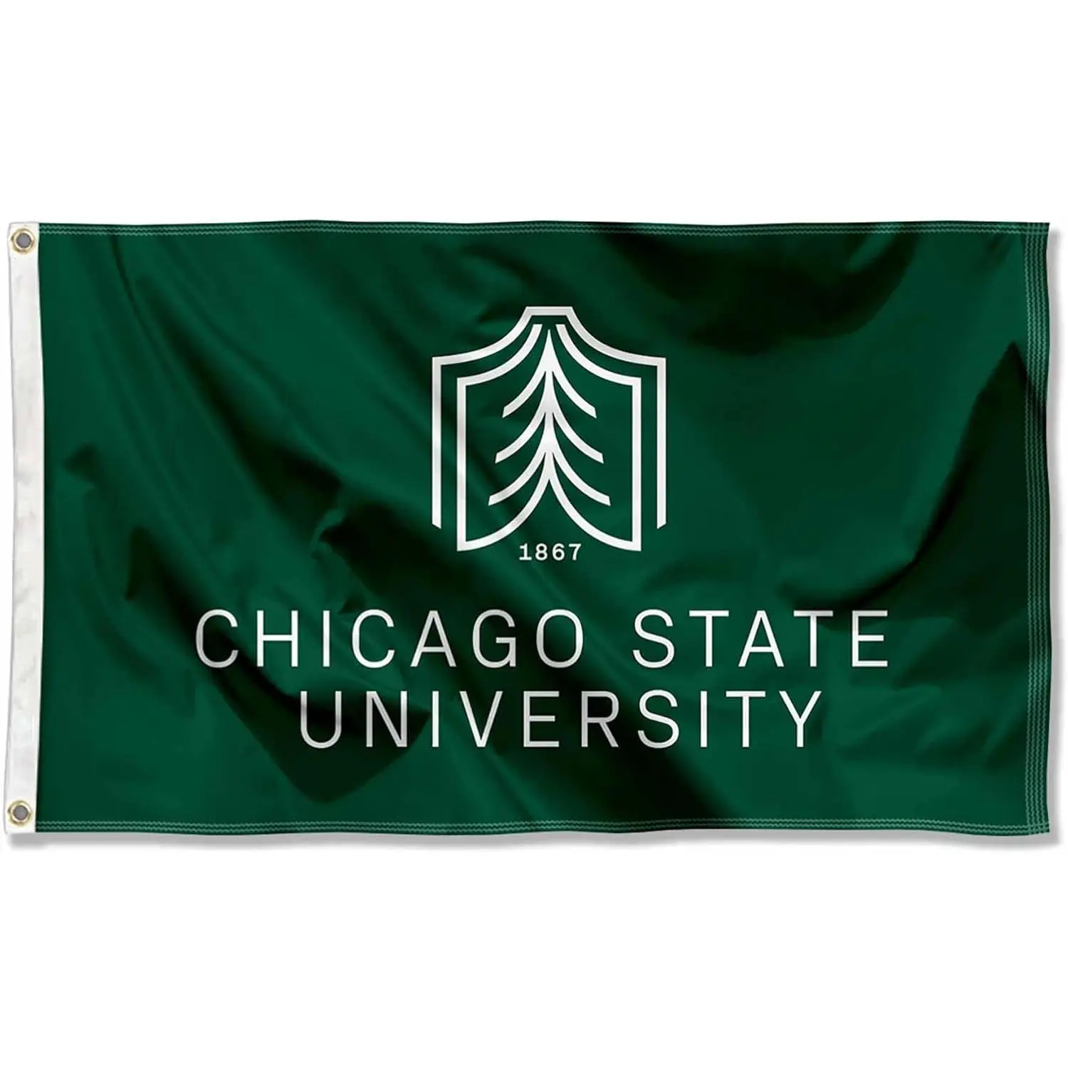 College Flags & Banners Co. Chicago State Cougars Wordmark 3x5 Grommet Flag - Lightweight School Sports Collectible, Party Decor, Garden Print