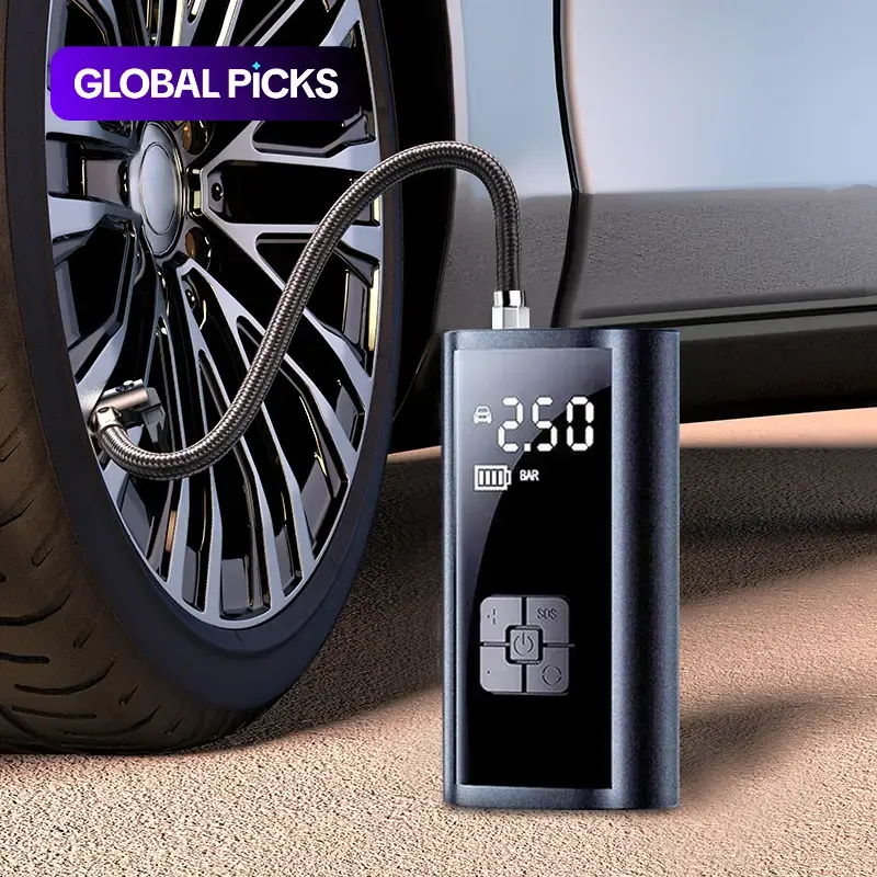 Portable Wireless Car Air Compressor, Tire Inflator, Multifunctional Electric Tire Inflator Pump for Motorcycle Bicycle AUTO Tyre Balls, Car Repair Tools, Air Pump For Car Tires #GLOBAL PICKS