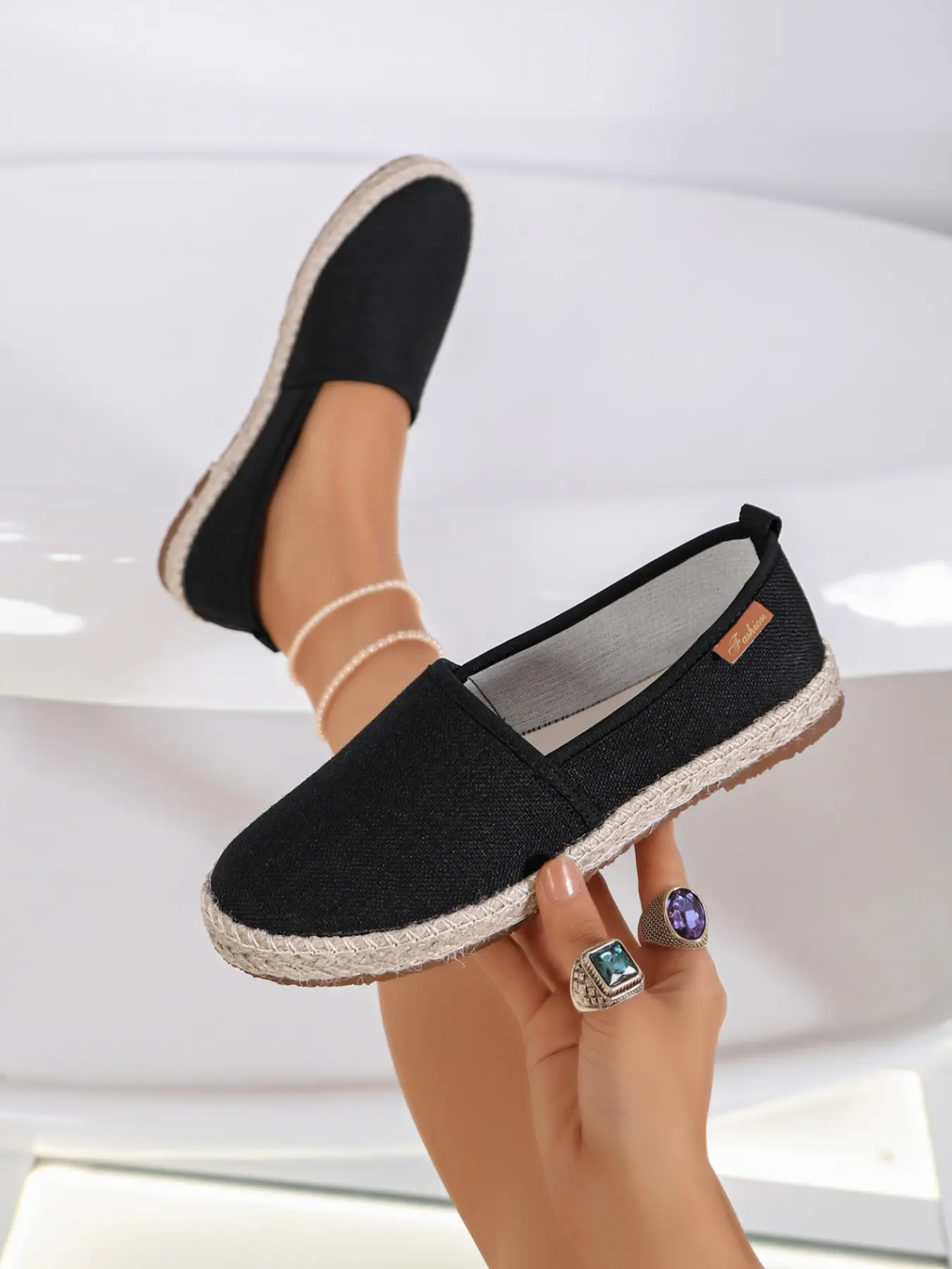 2026 Viral Women Breathable Linen Slip On Espadrille Flats Jute Woven Sole Lightweight Casual Walking Shoes #EspadrilleFlats #SlipOnShoes #LinenShoes #JuteSoleShoes#TikTokFinds #ViralShoes2026 #SummerFashion #MustHaveFootwear