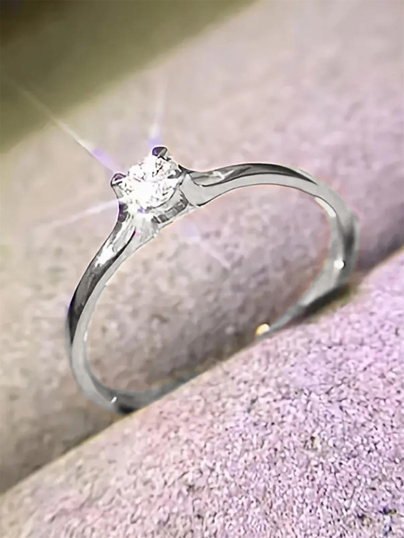 925 Sterling Silver Fashion Artificial Zircon Decorated Ring, Elegant Engagement Ring, Fashion Jewelry for Party, Daily Clothing Decor, Trendy All-match & Exquisite Jewelry for Birthday Gift