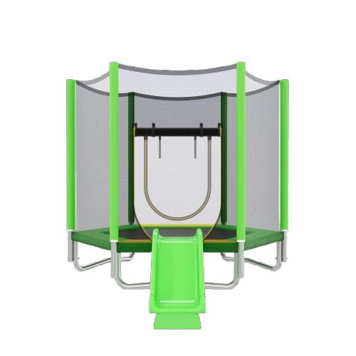 7FT Hexagonal Kids Trampoline with Slide, Ladder & Safety Enclosure Net, 220LBS Capacity, UV-Resistant Net, U-Shape Steel Frame, Indoor Outdoor Backyard Toddler Jumping Toy for Children Ages 3+ 7FT Hexagonal Kids Trampoline with Slide, Ladder & Safety Enclosure Net, 220LBS Capacity, UV-Resistant Net, U-Shape Steel Frame, Indoor Outdoor Backyard Toddler Jumping Toy for Children Ages 3+