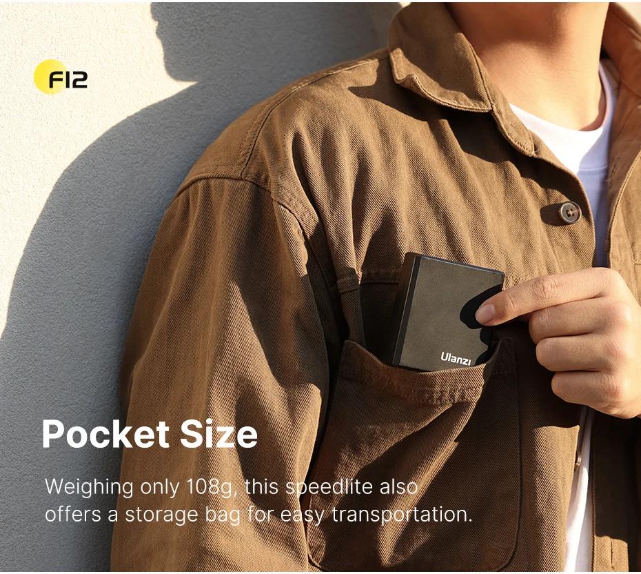 Ulanzi F12 Mini Camera Flash Speedlite GN12 6500K Standard Hot Shoe Mount for Sony Canon Nikon Panasonic Olympus DSLR Camera