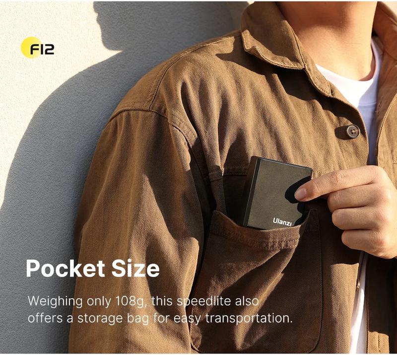 Ulanzi F12 Mini Camera Flash Speedlite GN12 6500K Standard Hot Shoe Mount for Sony Canon Nikon Panasonic Olympus DSLR Camera
