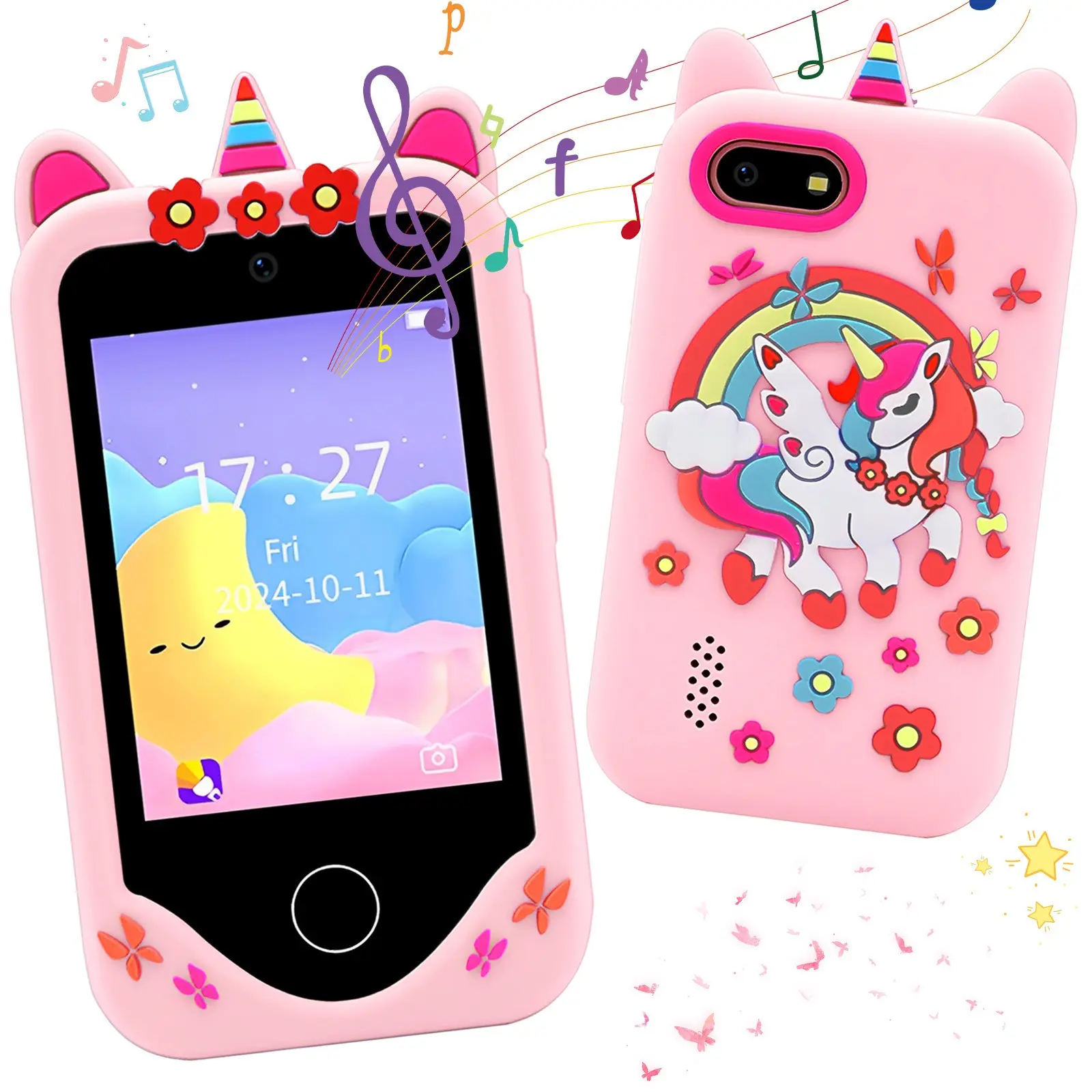 Kids' Toy Phone Portable Digital Multifunction with 2.8" HD Touch Screen & Dual Cameras, 32GB Memory Card Compatible, Audio Player & Life Recording, Multiple Educational Games, Perfect for Family Gatherings & Outdoor Play, Sweet Gift for 3-12 Year Olds