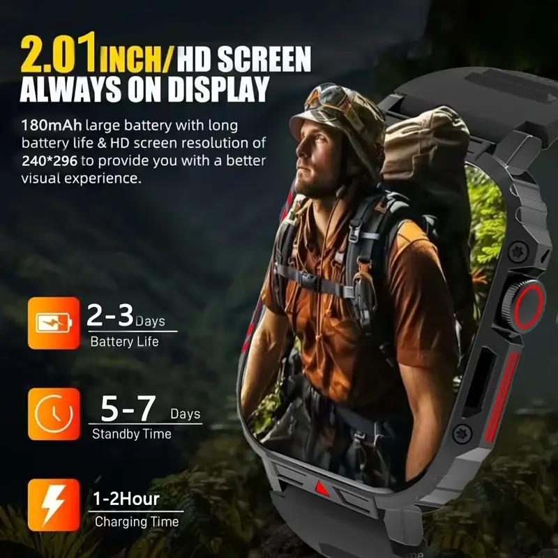 Smart Watch with Bluetooth-compatible Calling, Multi-Sport Modes, Message Alerts, Custom Wallpaper, Compatible with iPhone & Android