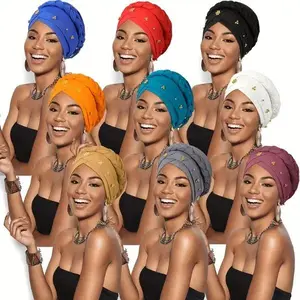 5Pcs Mixed Ethnic Fashion Female Turban Braid Headscarves - Twisted Turband, Beaded Headbands, All Seasons Accessory for Casual/Formal Occasions, Ideal Gift