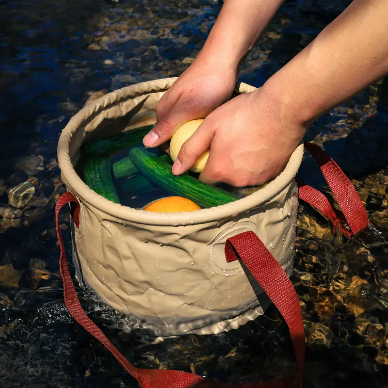 Outdoor folding bucket camping fishing bucket washbasin washbasin portable storage bucket
