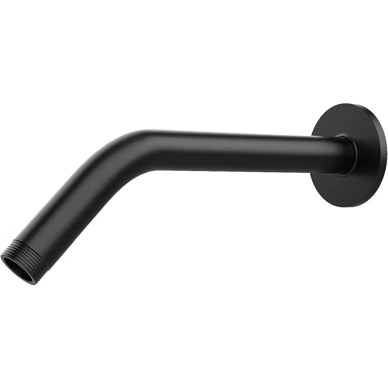 Shower Pipe Arm with Flange, Wall Mount  Angle Shower  Extension Arm for Fixed Shower  & Handheld Showerhead (Matte Black 8IN)