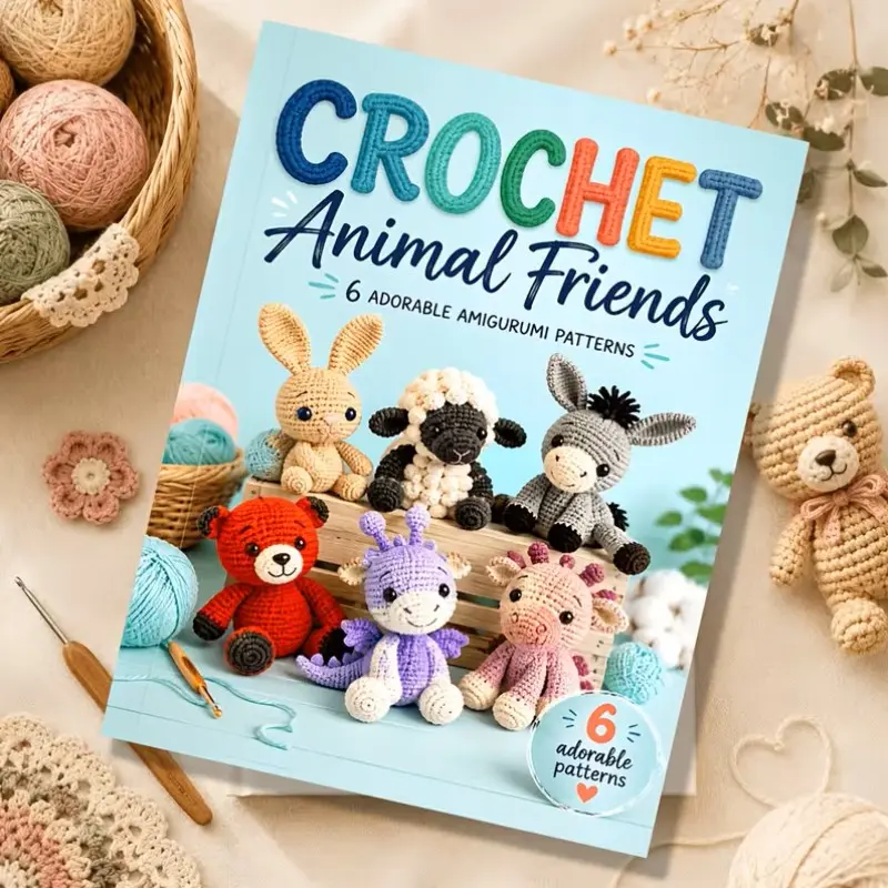 A5 Animal Knitting Crochet Notebook with Step-By-Step Tutorial, Perfect for Knitting Enthusiasts, Ideal for Home Handmade Practice