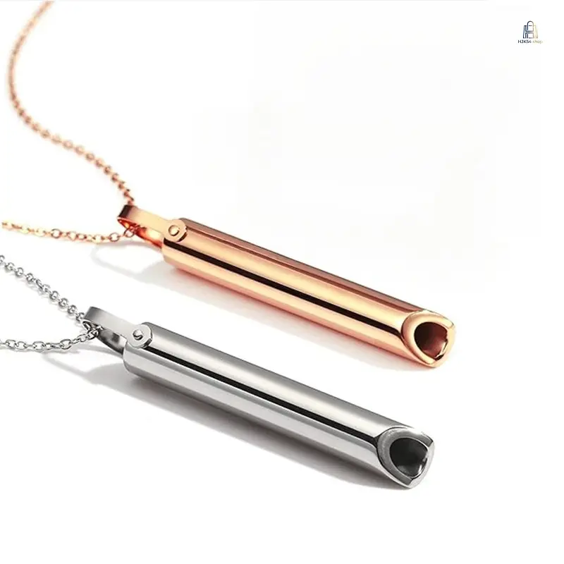 Unisex Pendant Shape Stainless Steel Whistle Necklace - Wear-Resistant Titanium Steel Fashion Jewelry for Daily Wear & Outdoor Use