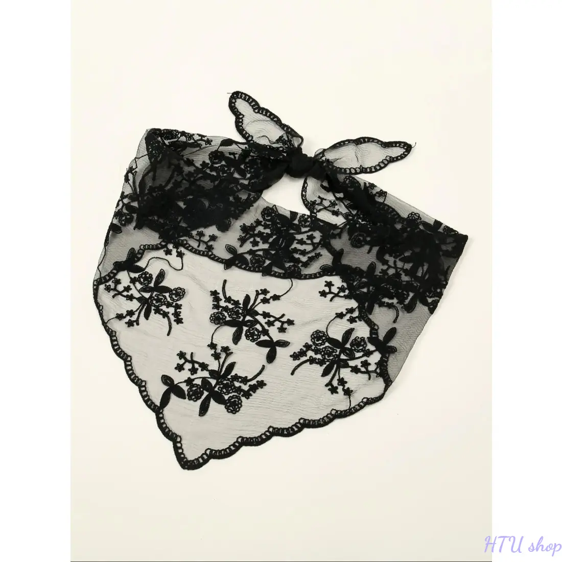 Women's Elegant Floral Embroidery Lace Triangle Scarf, Fashionable Soft Comfortable Floral Pattern Shawl for Daily Wear, Casual Versatile Scarf for Women, Floral Embroidered Scarf, Shawl Wrap, Scarf Head Wrap, Floral Headscarf
