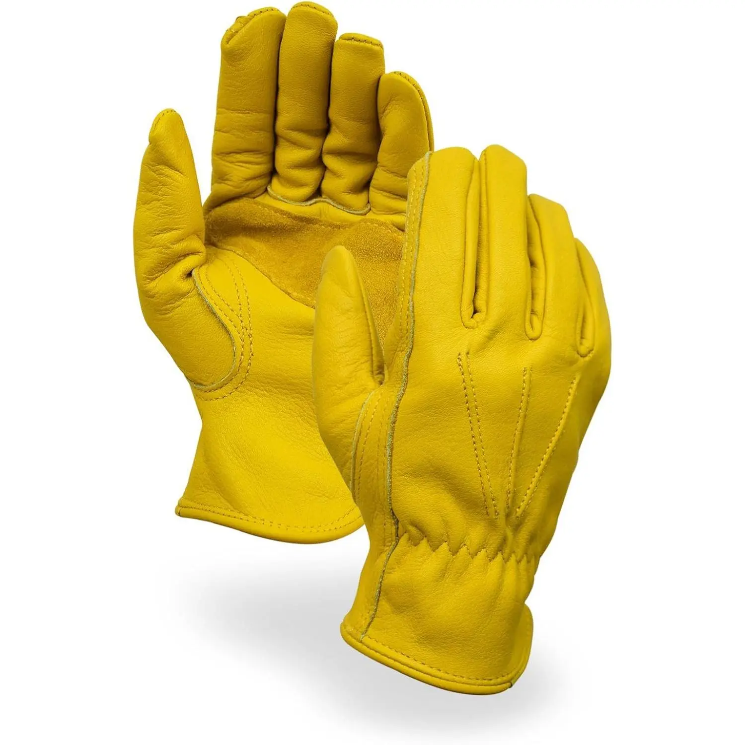 Work Gardening Gloves Outdoor for Men Women Construction  Gloves Cut Resistant Reinforced Cowhide Leather