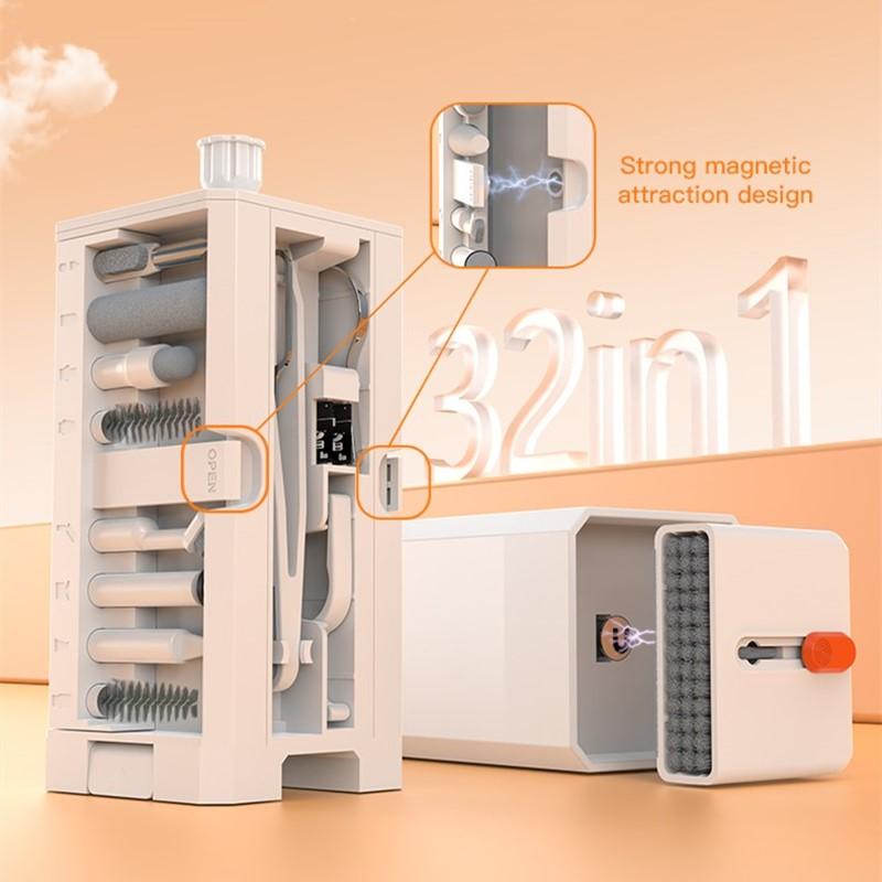 32 in 1 Digital Cleaning Tool, 1 Set Multi-functional Digital Cleaning Tool Brush for iPhone Phone iPad Tablet Computer Charging Port Slot Cleaning, Camera Cleaner