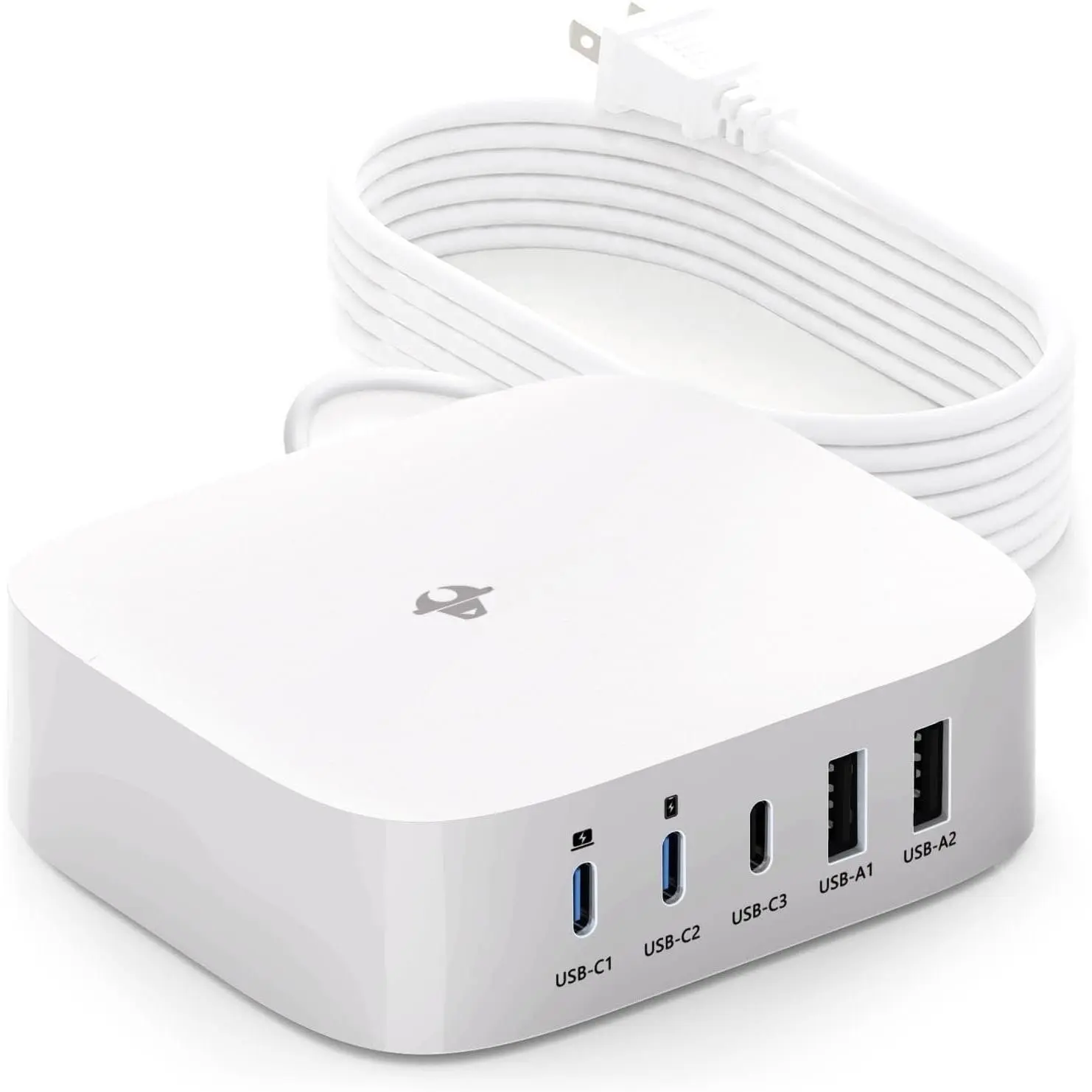 USB C   Hub (67W), 5 Port Charger for Multiple Devices, USB Hub Charger Station, Wall Charger Power Strip Adapter Plug for iPad  Galaxy, 5FT Cord, Ideal for Travel Office Desktop