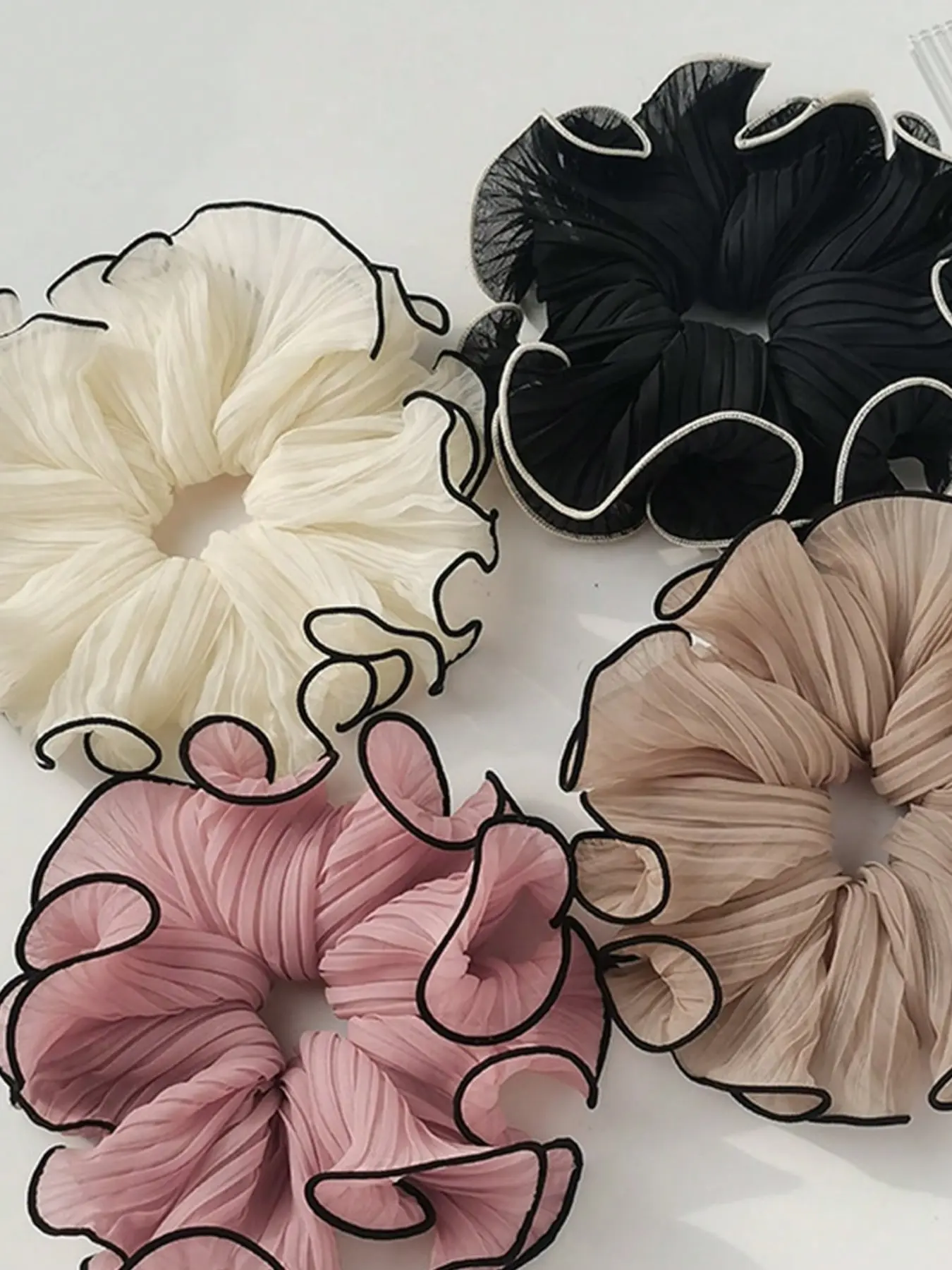 4pcs French Style Chiffon Lace Bowknot Hair Scrunchies For Daily Life, Vacation And Casual Occasions Elegant Accessories Hair Accessories, For Women, Fall, Travel, Hair Tools Women, Hair Stuff, Fall, Hair Accessories, Travel, Women, Hair Tools, Hair Stuff