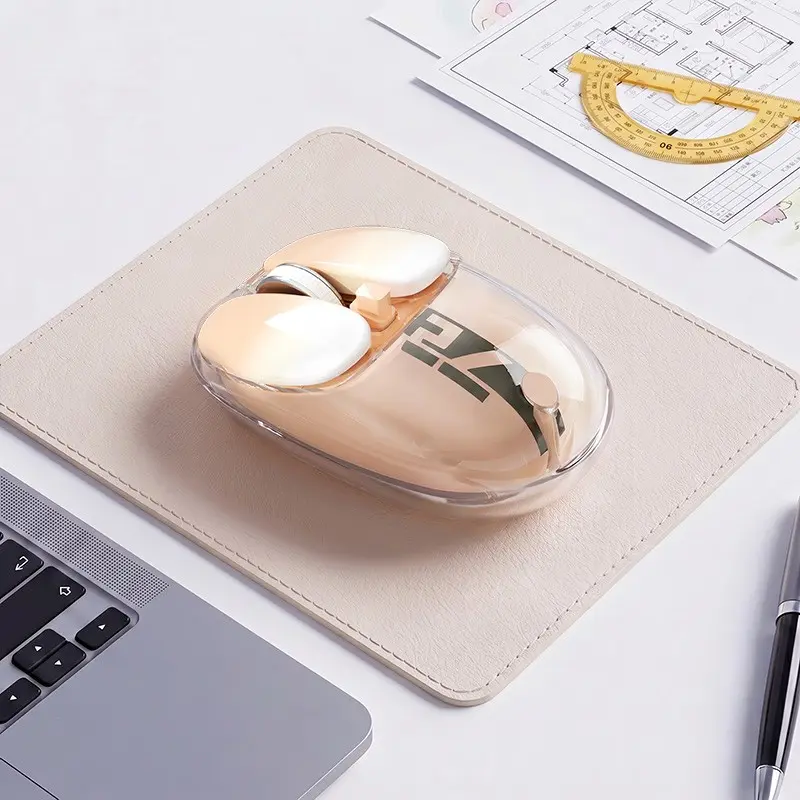 MOFii M60 Gradient Transparent Tri-Mode Wireless Mouse, Stylish Multiple Colors Available, Bluetooth 2.4G Wired 3-in-1 Portable Office Mouse
