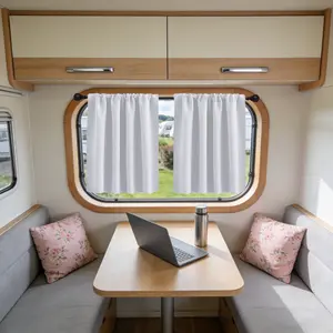 Blackout Small Curtain RV Camper Curtains, Sunscreen Mini Solid Color Simple Design, Easy Rod Pocket Installation, for RV, Camping Van, Bedroom, Living Room, Kitchen