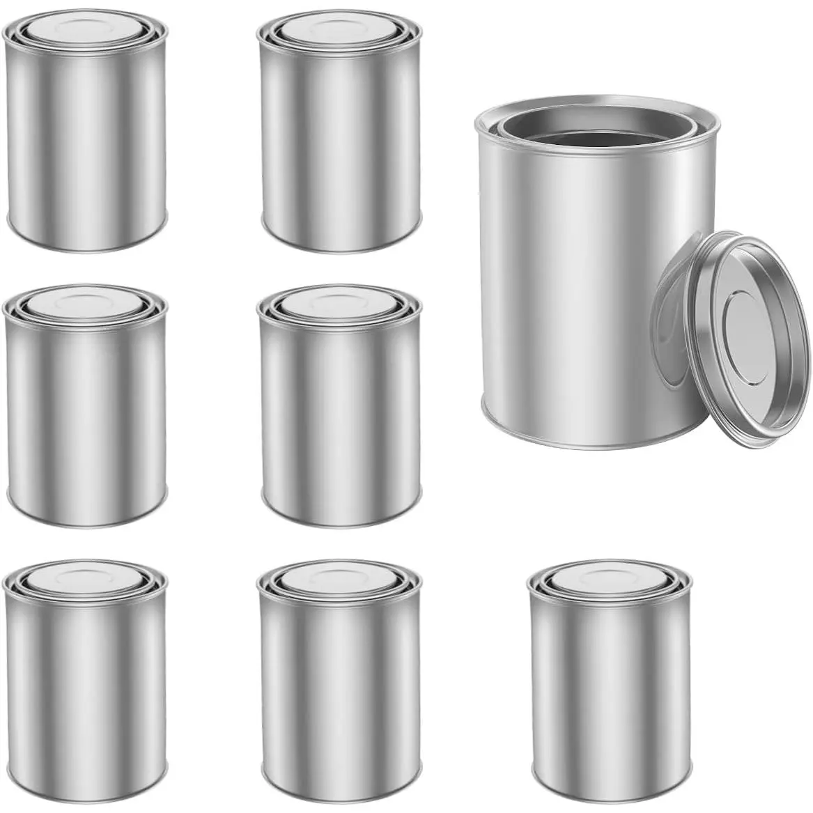 8 count Empty  Cans With  (1 Pint Size), Empty Metal  Cans With ,2 Cup Capacity, Empty Pint  Cans With  Storage Containers Can Be  for DIY and Paints Storage and
