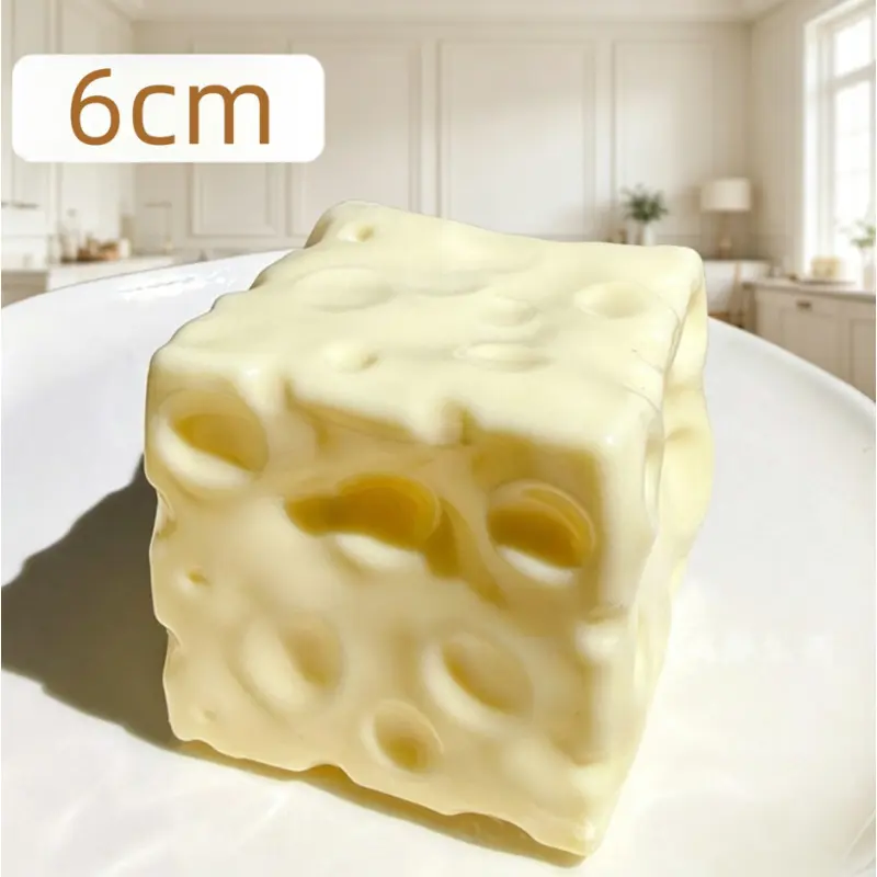 6CM Vaseline Squishy Toy Cheese Giant Cheese Moldable Stress Relief Thick Non-Rebound Venting Toy