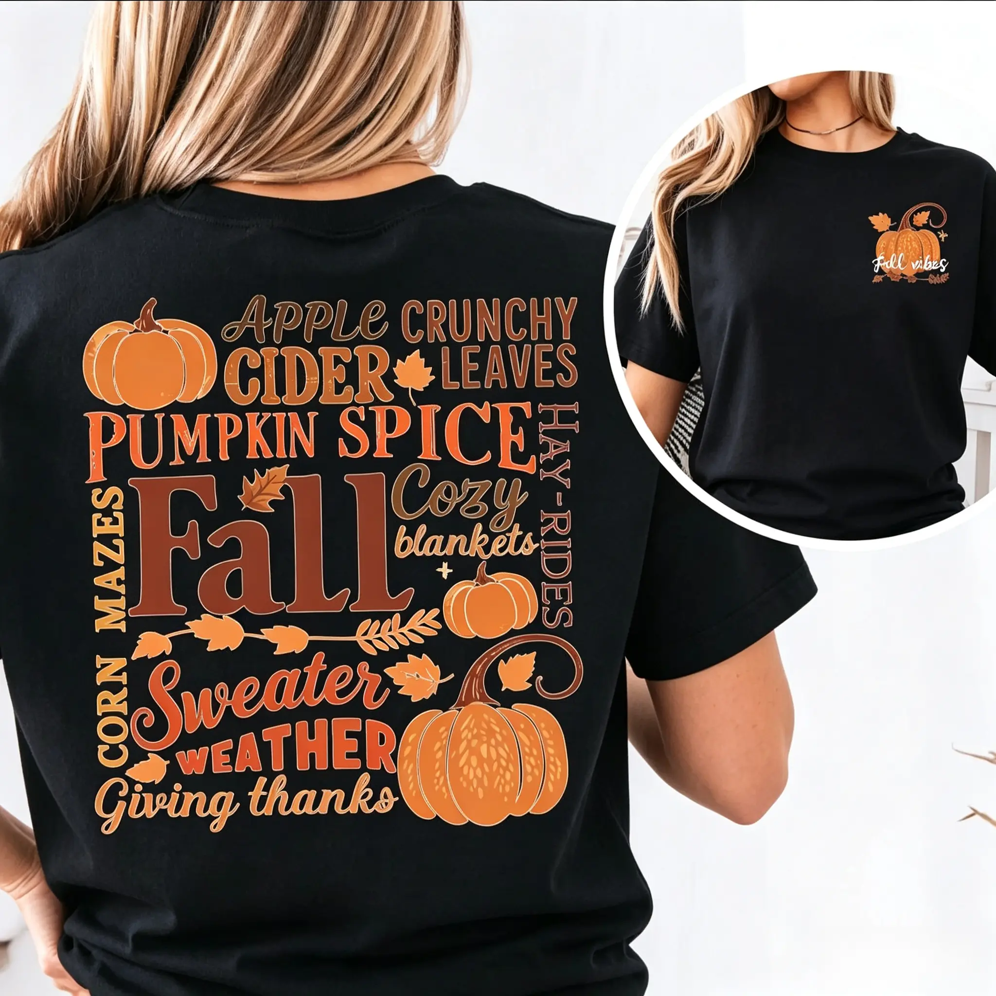 Women's 100% Cotton Short Sleeve Oversized Crew Neck Pumpkin Graphic Casual Cotton Top - Fall Sports Shirt for Women, Outdoor Activities