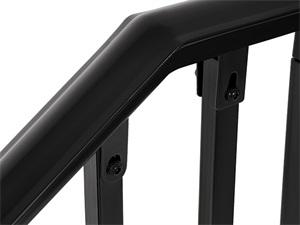 Step Handrail Fit for 1-2 Steps Flexible Porch Railing for Outdoor Steps Steel Stair Railing for Garden, Yard or Porch Black