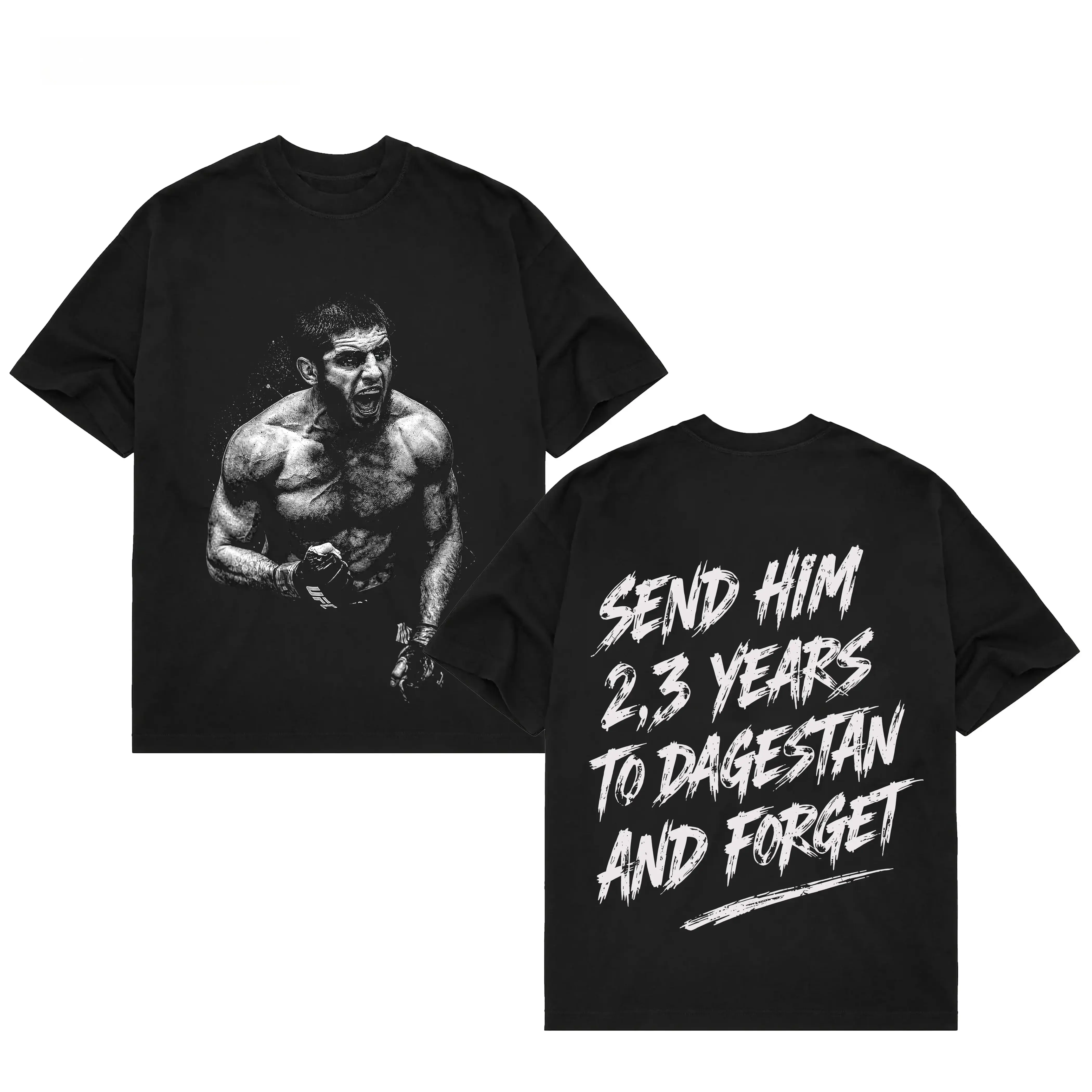 Islam Makhachev UFC 330 Double Sided Graphic Tee, Makhachev vs Machado Garry Dagestan MMA Fight T Shirt for Men Women