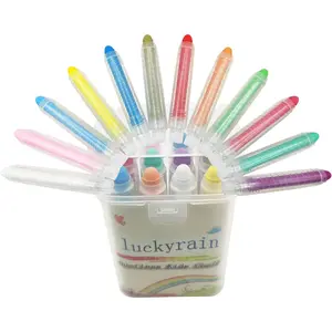 Non-toxic Dustless Chalk With Holder 12PCS Colored Chalk Art Tool for Kids Drawing Writing Suitable for Blackboard Whiteboard