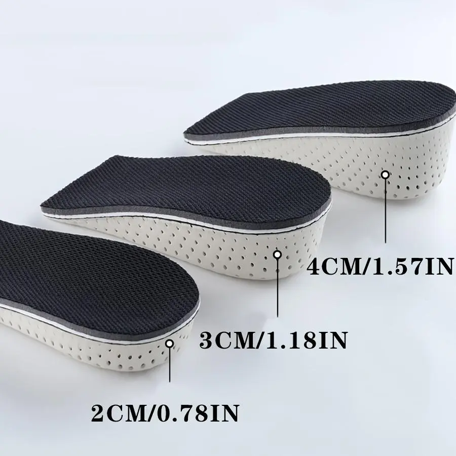 1 Pair of Invisible Height-Increasing Insoles, Soft, Breathable, Shock-Absorbing, And Memory Foam Insoles Suitable for Everyday Casual Wear to Increase Height
