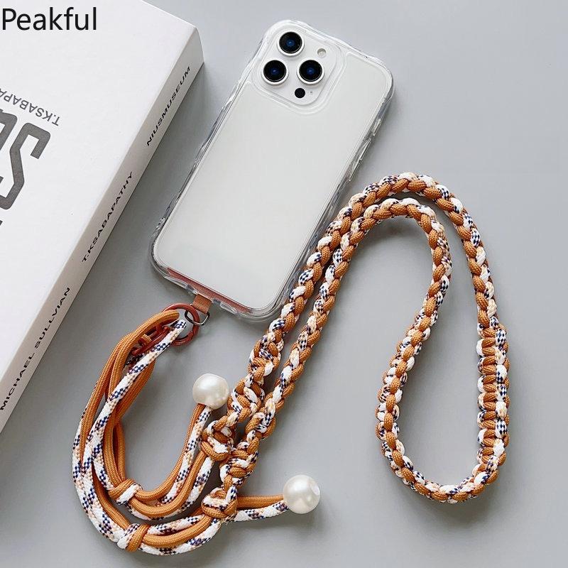 Color twist 4 strands long rope hand-woven key pendant adjustable back color contrast rope core rope keychain